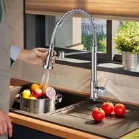 Jn.songs - Wasserhahn Küche, Küchenarmatur mit Spiralfeder, 360°Schwenkbare Spültischarmaturen mit Brause Hochdruck, Einhebelmischer mit Brause