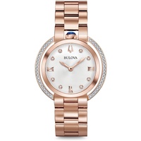Bulova Damen Analog Quarz Uhr mit Edelstahl Armband 98R248