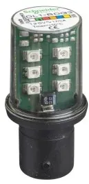 Schneider Electric DL1BDG3 LED-Lampe, grün für Befehls- u. Meldegeräte, BA 15d, 120V