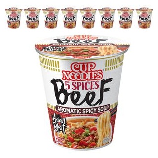 Nissin Cup Noodles, 5 Spices Beef, Instant-Suppennudel