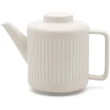 Bredemeijer Porzellan Teekanne weiss 1.2 Liter mit Edelstahl Tee-Filter Sieb-Einsatz für lose Teesorten - spülmaschinengeeignete Porzellankanne