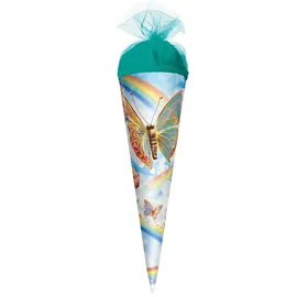 ROTH Motiv-Schultüte, Rainbow Butterfly, 22 cm, rund, Tüllverschluss