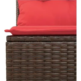 vidaXL Gartensofa-Set mit Kissen, braun, Polyrattan