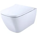 Geberit Tiefspül Wand-WC-Set Smyle Square Spülrandlos Inkl. WC-Sitz Weiß