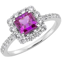 Giorgio Martello Milano Ring Ziersteine, Zirkonia weiß, Silber 925 Ringe   Violett 