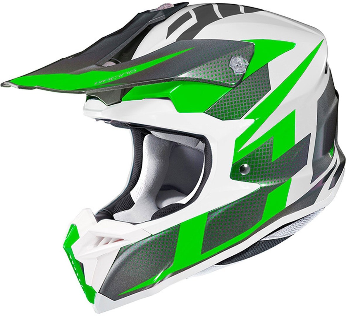 HJC i50 Argos Motocross Helm, weiss-grün, Größe S