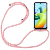 Handykette für Xiaomi Redmi A1 Handyhülle mit Band Hülle mit Kordel Handy Tasche Rosa - Rosa