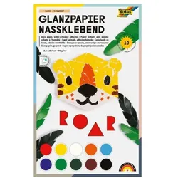 folia Glanzpapier nassklebend 18,5 x 29,7 cm (10 Blatt) mehrfarbig, 185x297 cm
