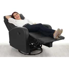 MCW Fernsehsessel MCW-A54 Premium, Relaxsessel Schaukelstuhl Wippfunktion, drehbar ~ Kunstleder schwarz