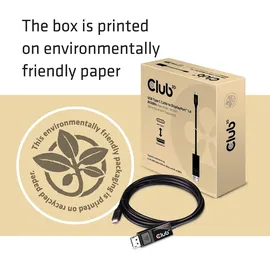 Club 3D USB-C zu DisplayPort Adapterkabel 1,80 m Schwarz