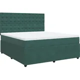 vidaXL Boxspringbett 180 x 200 cm Dunkelgrün