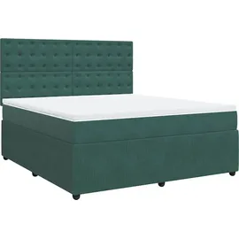 vidaXL Boxspringbett 180 x 200 cm Dunkelgrün