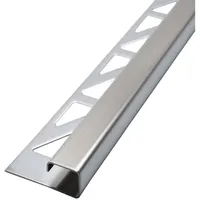Dalsys Fliesenschiene Eckprofil Quadratprofil Edelstahl Gebürstet 2m x 10mm,