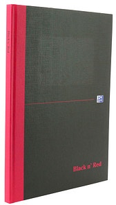 OXFORD Notizbuch Black n' Red DIN A4 kariert, schwarz Hardcover 192 Seiten
