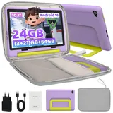 BUFO Kinder Lern-Tablet mit Elternkontrolle 10'' Android, 64GB Tablet (10", 64 GB, Android 16, Kids Bumper blau) grau|lila