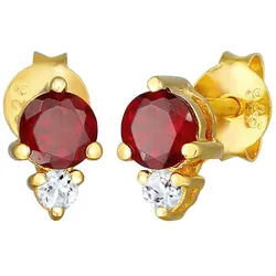 Elli PREMIUM Granat Rot Liebe Topas 925 Silber vergoldet OneSize Damen 
