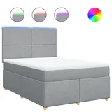 vidaXL Boxspringbett 140 x 200 cm Hellgrau