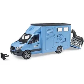 Bruder 02674 - MB Sprinter Tiertransporter mit Pferd blau 1:16