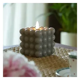 MARELIDA Bubble LED-Kerze 9,5 cm grau