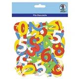 Ursus 20310099 - Filz Stanzteile, Zahlen, 150 g/qm, 120 Zahlen, aus Bastelfilz, selbstklebend, in 5 verschiedenen Farben, ideal zum kreativen Basteln und Gestalten