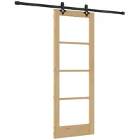 vidaXL Haustür Schiebetür ORKDAL Natürlich und Schwarz 73,5 x 198,5 cm (1-St) schwarz