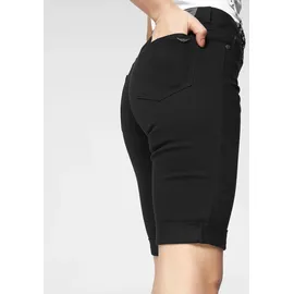 Arizona Jeansbermudas, schmale Passform, krempelbarer Saum, Usedwaschung, hohe Leibhöhe Arizona black black