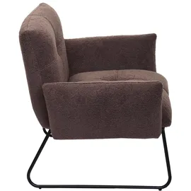 Mendler Lounge-Sessel HWC-K34 Bouclé 87 x 79 x 87 cm Braun mit Rollen