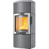 Kaminofen HARK 44-5.2 GT FlameKat 8 kW - Ofenkacheln: Specksteinverkleidung - Korpus: titan/verchromt