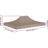 vidaXL Partyzelt-Dach 4,5x3 m Taupe 270 g/m2