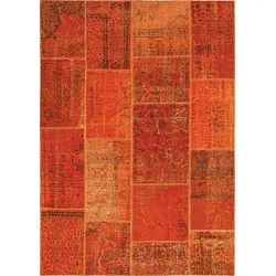 Vintage Teppich Patchwork 170 x 240 cm Mischgewebe Orange