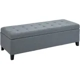 Homcom Sitzbank mit Stauraum Deckel Leinenoptik Grau 125 x 49 x 41,5 cm