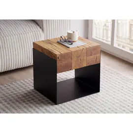 MASSIVMOEBEL24.DE Couchtisch Eiche Schwarz 40 x 35 x 35 cm