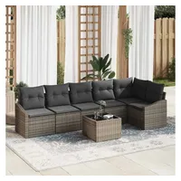 vidaXL Garten-Essgruppe 7-tlg. Grau