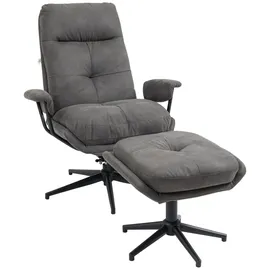 Homcom Relaxsessel mit Hocker 91 x 78 x 150 cm Dunkelgrau