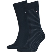 2er Pack TOMMY HILFIGER Small Stripe Socken Herren 322 - dark navy 39-42