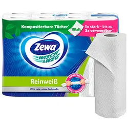 Zewa Küchenrollen WISCH&WEG Reinweiss 2-lagig, 8 Rollen