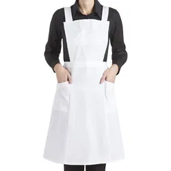 Leiber Latzschürze Stickmotiv 02/90 - weiß - onesize