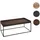 MCW Couchtisch MCW-K71, Kaffeetisch Beistelltisch Tisch, Holz massiv Metall 46x110x60cm ~ dunkelbraun