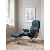 Stressless Relaxsessel STRESSLESS Sunrise Sessel Gr. ROHLEDER Stoff Q2 FARON, Cross Base Eiche, Rela x funktion-Drehfunktion-PlusTMSystem-Gleitsystem-BalanceAdaptTM, B/H/T: 83 cm x 105 cm x 74 cm, blau (petrol q2 faron) Lesesessel und Relaxsessel