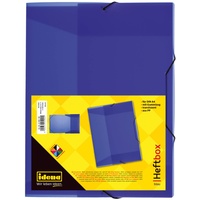 IDENA 225402 - Heftbox für DIN A4 mit Gummizug, aus PP, Füllhöhe 3,5 cm, transluzent blau, 1 Stück