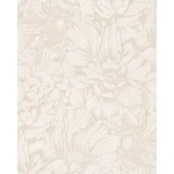 Vliestapete MARBURG, beige, B:0,53m L:10,05m, Vlies, Tapeten, Blumen, moderne Tapete für Wohnzimmer Schlafzimmer Küche