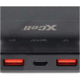 XCell Powerbank X20000PD mit 20.000mAh Kapazität, USB-C PD3.0, Quick-Charge, LED-Display, 2x USB-Ausgang 1x USB-C-Ausgang