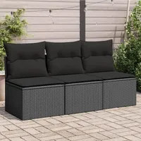 Festnight Gartensofa Rattan Sofa mit Stauraum Balkon Sofa 3 Sitzer Lounge Sofa Outdoor Rattansofa 3er Balkon Lounge Klein Balkonmöbel Couch Gartenlounge Gartenmöbel Polyrattan