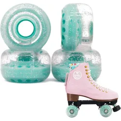 BTFL Rollschuh ROLLEN Set (4 Stk) - 62 x 38 mm - 80A - mint transparent türkis 62 MM