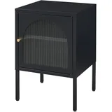 [en.casa] Nachtschrank Karlskrona 60x42,5x40 cm Schwarz, matt