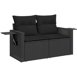vidaXL Garten-Sofagarnitur 9-tlg. schwarz