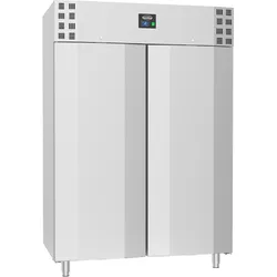 Kühlschrank CAPYBARA | 2x abschließbare Tür + LED | 1200 Liter, HxBxT 205x140x70cm | -2/+8°C | Edelstahl | + CHEFGASTRO Geschirrtuch