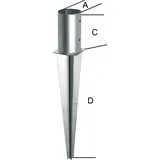 E-NORMpro Einschlagbodenhülse tzn 101 f. Rundholz
