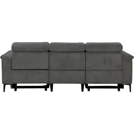 OTTO home 3-Sitzer OTTO HOME "LUND Cord, B. 222cm, manuelle/elektrische Relaxfunktion in 2 Sitzen", grau (anthrazit), B:222cm H:97cm T:100cm, 100% Polyester, Sofas, USB-C bei elektrischer Ausführung, Kopfteilverstellung