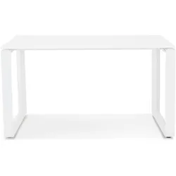 Kadima Design Schreibtisch Glas-Metall  120x60 cm  Modern Ergonomisch Platzsparend  Weiß  Bürotisch